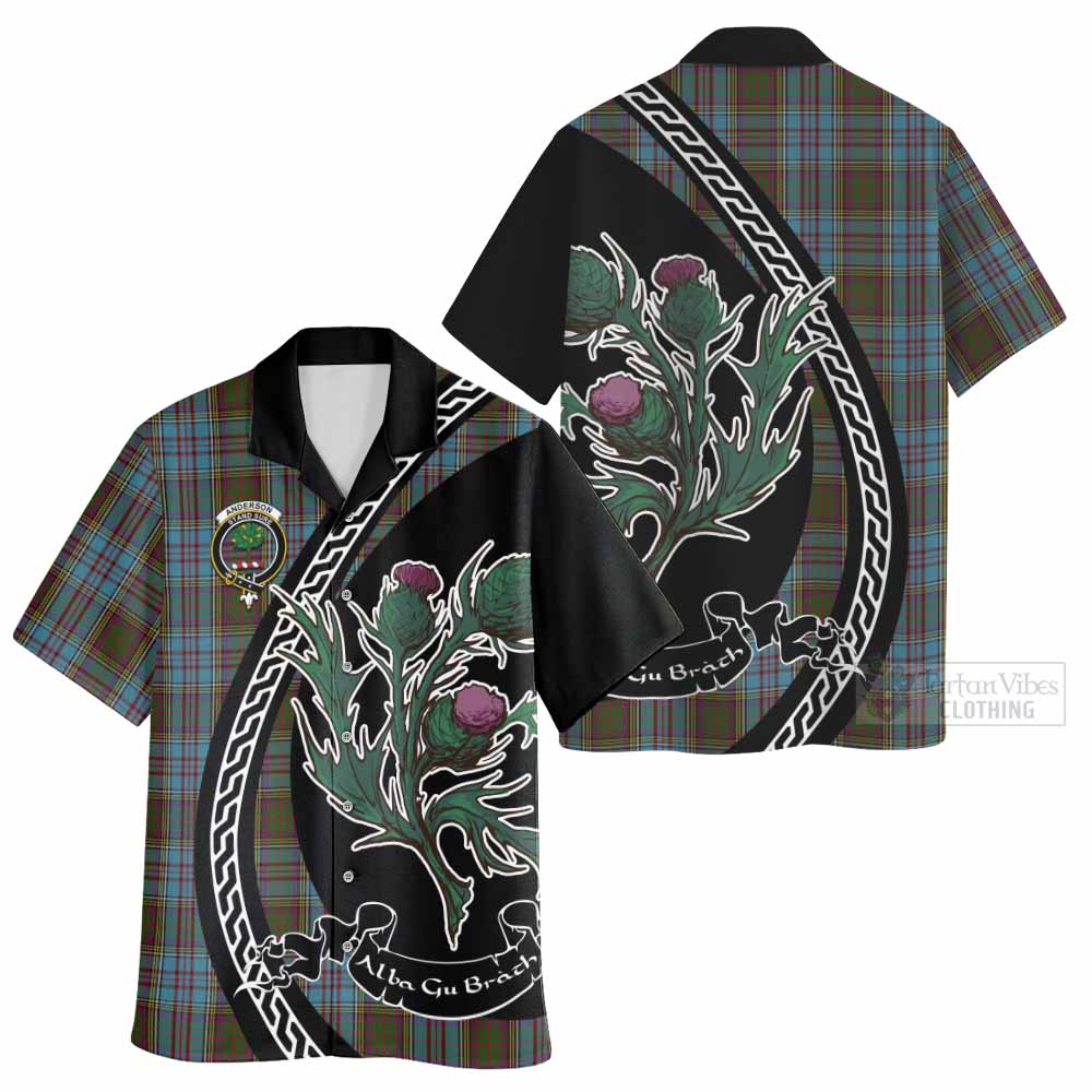 Anderson Family Crest Tartan Hawaiian Shirt Alba Thistle Inspired - Tartan Vibes Clothing