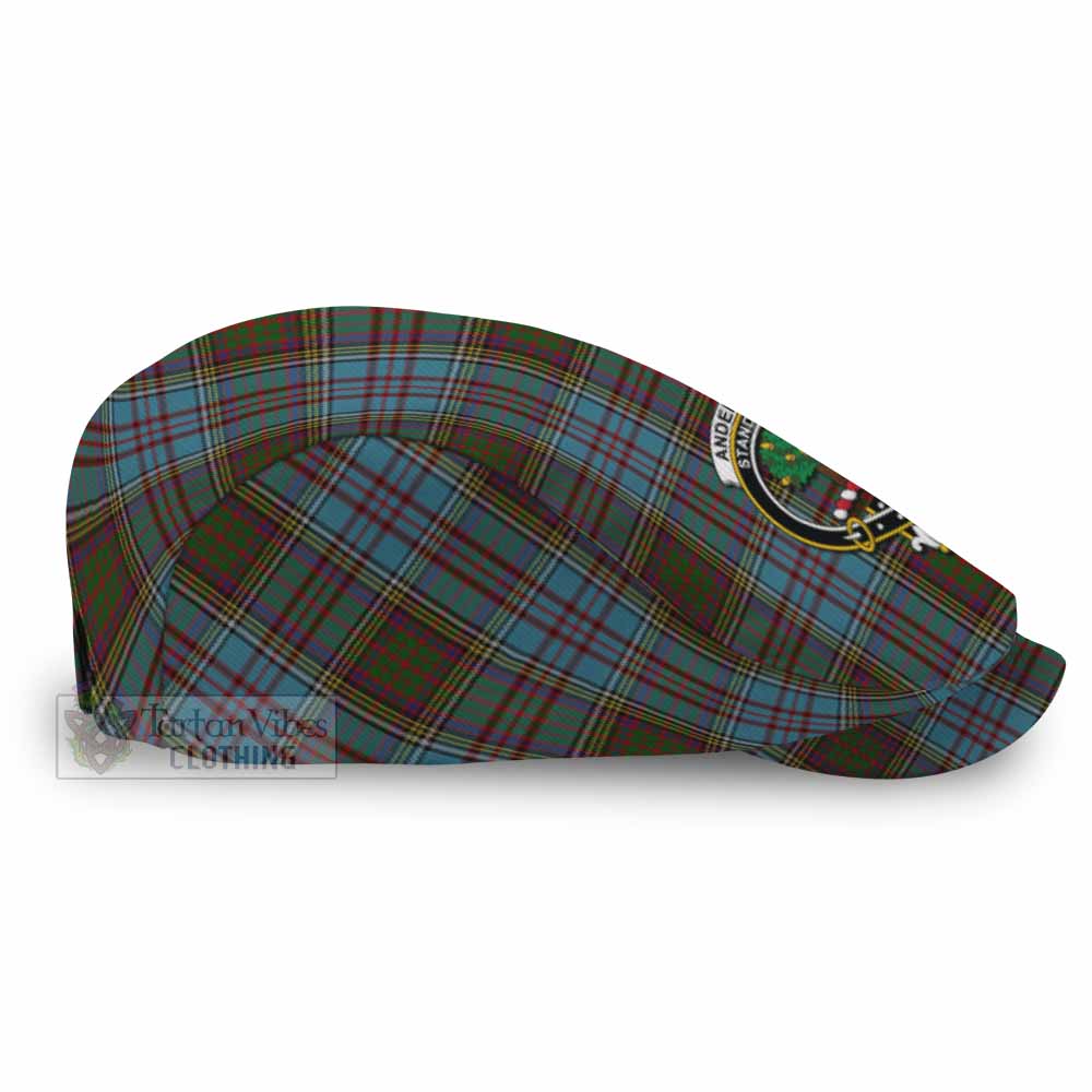 Anderson Family Crest Tartan Jeff Cap, Tartan Flat Cap