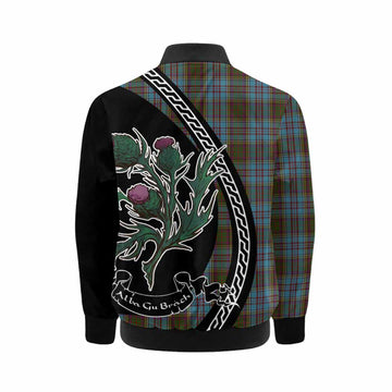 Anderson Family Crest Tartan Kid Bomber Jacket Alba Thistle Inspired