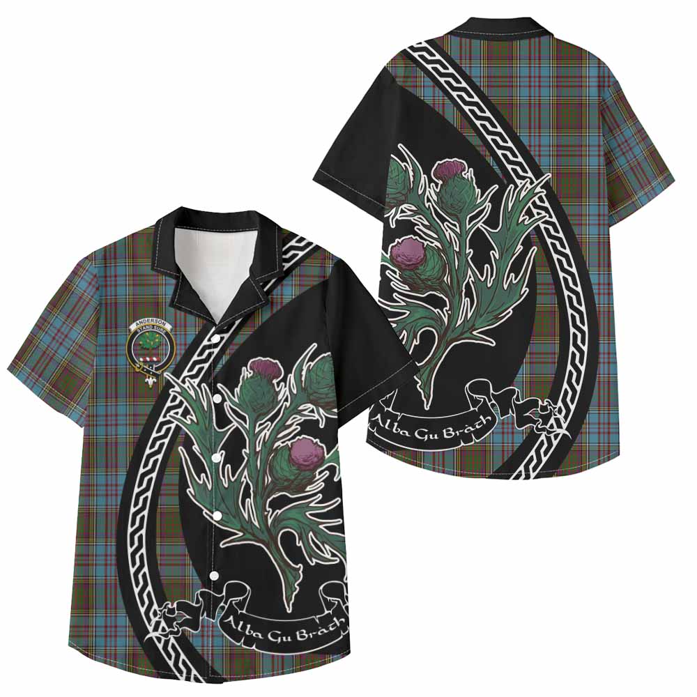 Anderson Family Crest Tartan Kid Hawaiian Shirt Alba Thistle Inspired - Tartan Vibes Clothing