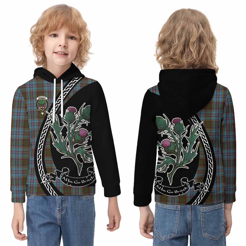 Anderson Family Crest Tartan Kid Hoodie Alba Thistle Inspired - Tartan Vibes Clothing