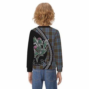 Anderson Family Crest Tartan Kid Knitted Sweatshirt Alba Thistle Inspired