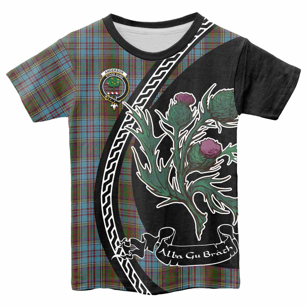 Anderson Family Crest Tartan Kid T-shirt Alba Thistle Inspired - Tartan Vibes Clothing