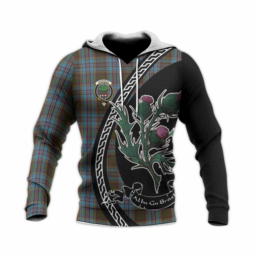 Anderson Family Crest Tartan Knitted Hoodie Alba Thistle Inspired - Tartan Vibes Clothing