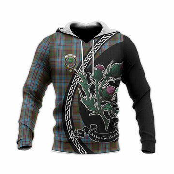 Anderson Family Crest Tartan Knitted Hoodie Alba Thistle Inspired