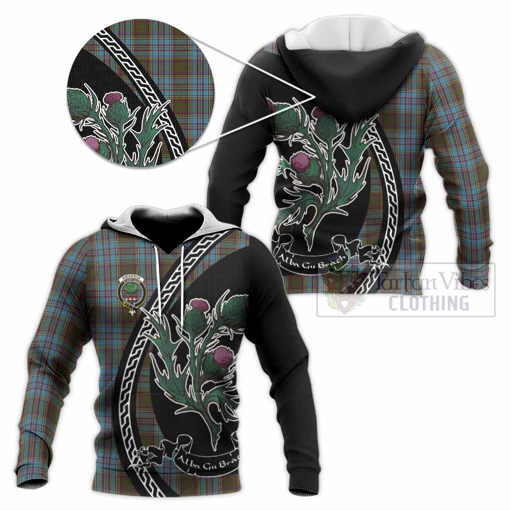Anderson Family Crest Tartan Knitted Hoodie Alba Thistle Inspired - Tartan Vibes Clothing