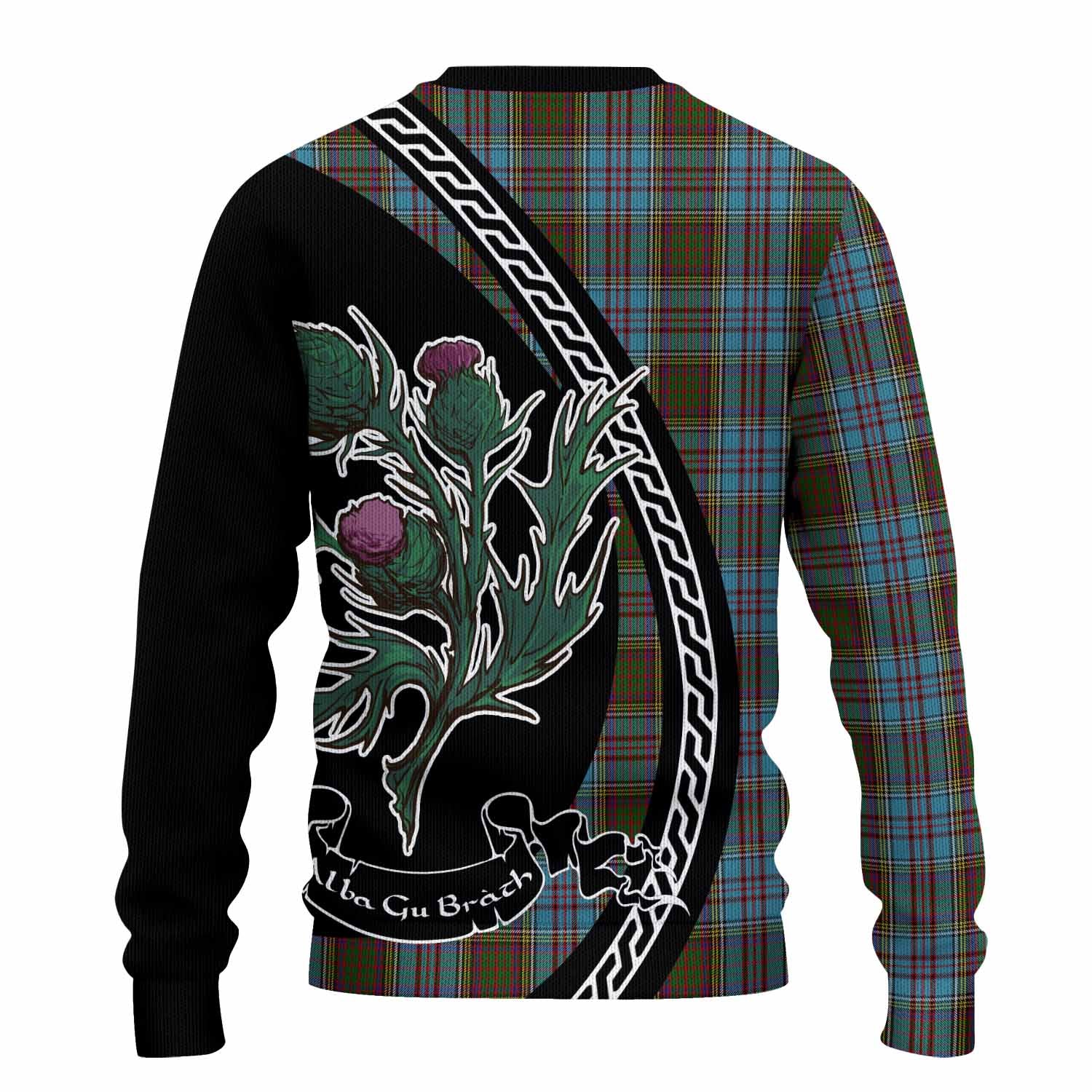 Anderson Family Crest Tartan Knitted Sweater Alba Thistle Inspired - Tartan Vibes Clothing