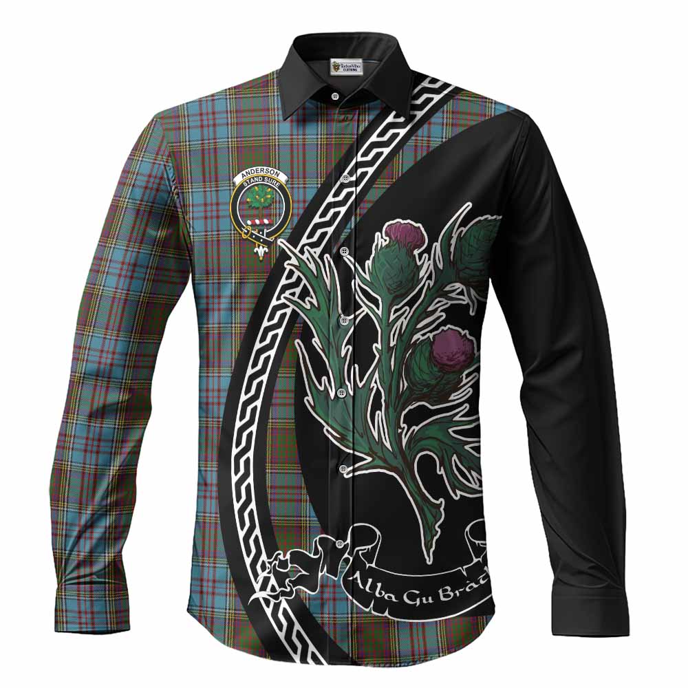 Anderson Family Crest Tartan Long Sleeve Button Shirts Alba Thistle Inspired - Tartan Vibes Clothing