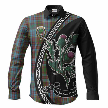 Anderson Family Crest Tartan Long Sleeve Button Shirts Alba Thistle Inspired