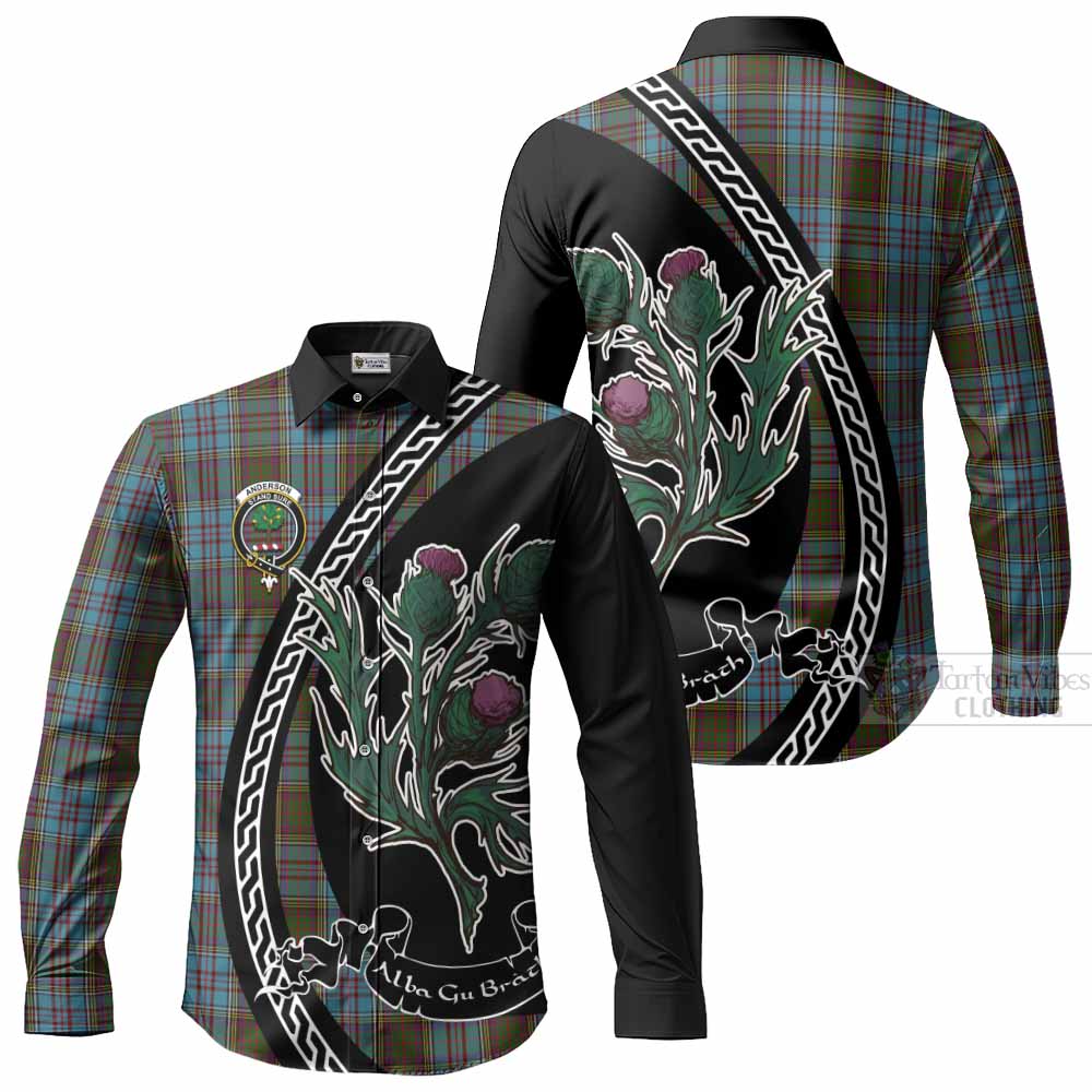Anderson Family Crest Tartan Long Sleeve Button Shirts Alba Thistle Inspired - Tartan Vibes Clothing