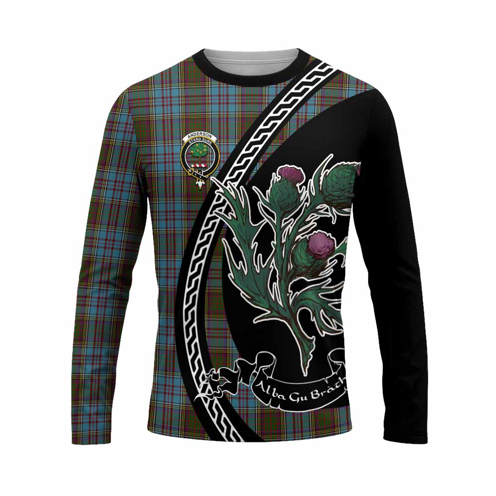Anderson Family Crest Tartan Long Sleeve T-Shirt Alba Thistle Inspired - Tartan Vibes Clothing