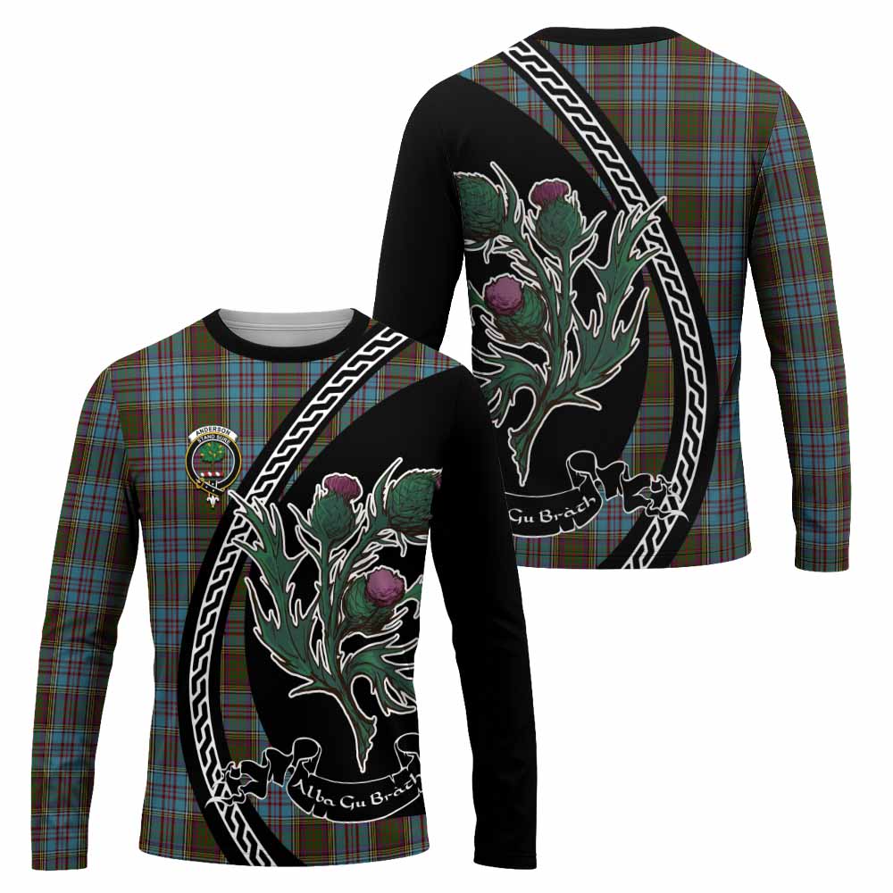 Anderson Family Crest Tartan Long Sleeve T-Shirt Alba Thistle Inspired - Tartan Vibes Clothing