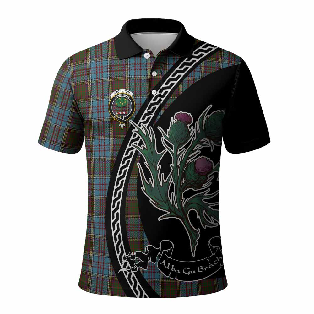 Anderson Family Crest Tartan Polo Shirt Alba Thistle Inspired - Tartan Vibes Clothing