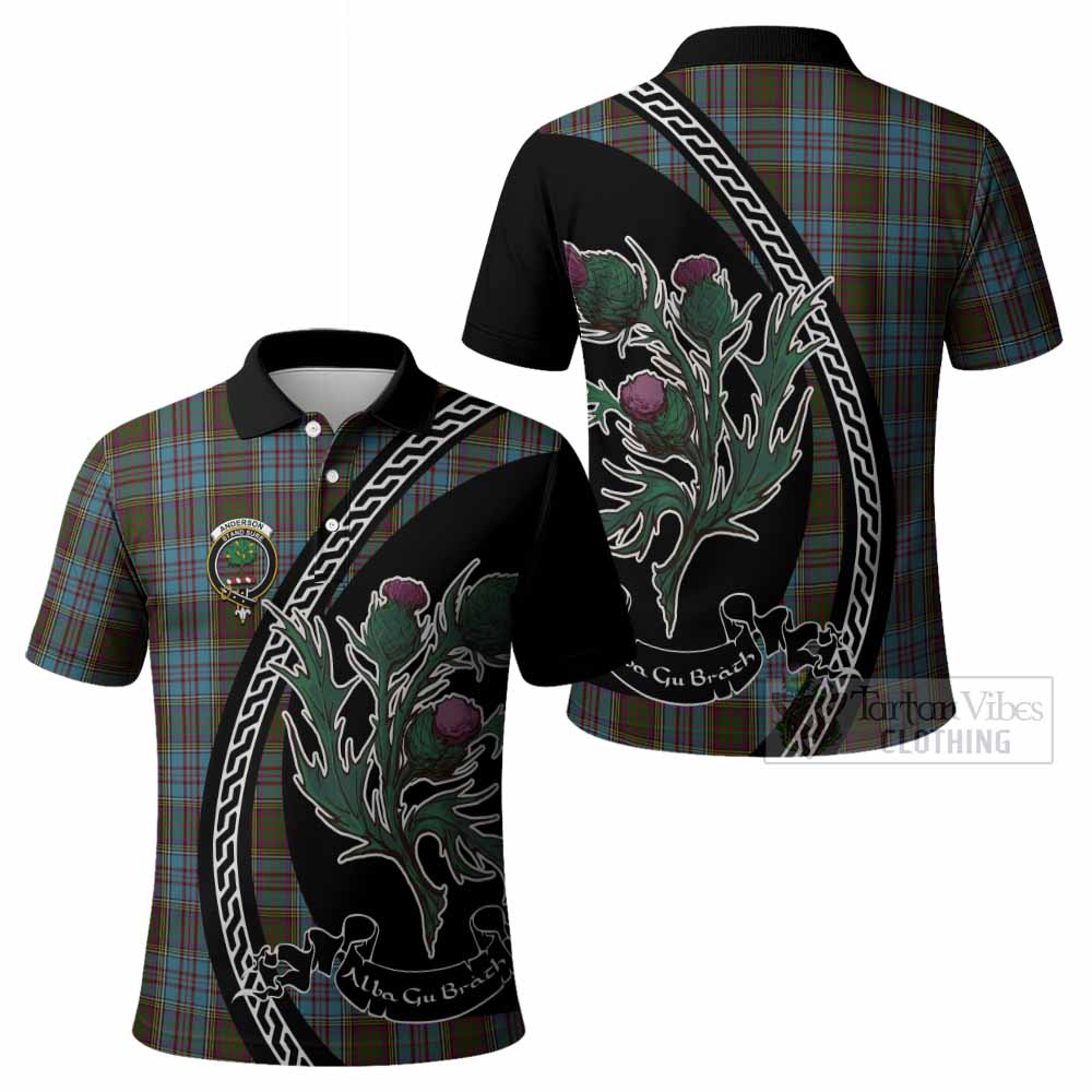 Anderson Family Crest Tartan Polo Shirt Alba Thistle Inspired - Tartan Vibes Clothing