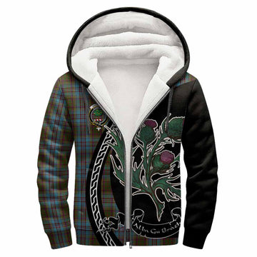 Anderson Family Crest Tartan Sherpa Hoodie Alba Thistle Inspired
