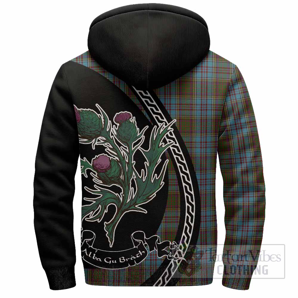 Anderson Family Crest Tartan Sherpa Hoodie Alba Thistle Inspired - Tartan Vibes Clothing