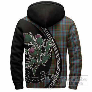Anderson Family Crest Tartan Sherpa Hoodie Alba Thistle Inspired