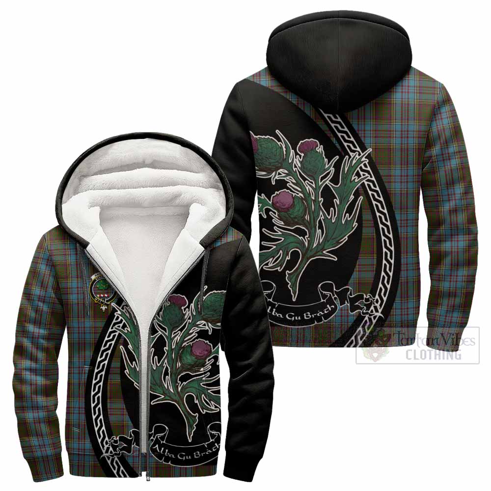Anderson Family Crest Tartan Sherpa Hoodie Alba Thistle Inspired - Tartan Vibes Clothing