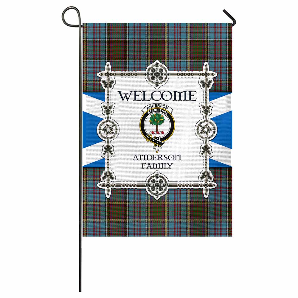 Anderson Family Crest Tartan Welcome Garden Flag Saltire Harmony Style - Tartan Vibes Clothing