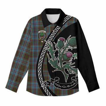 Anderson Family Crest Tartan Women Casual Shirt Alba Thistle Inspired