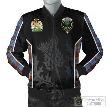 Anderson Modern Tartan Bomber Jacket with Family Crest and Scottish Thistle Vibes Sport Style