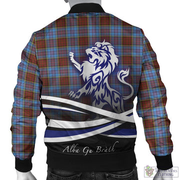 Anderson Modern Tartan Bomber Jacket with Alba Gu Brath Regal Lion Emblem