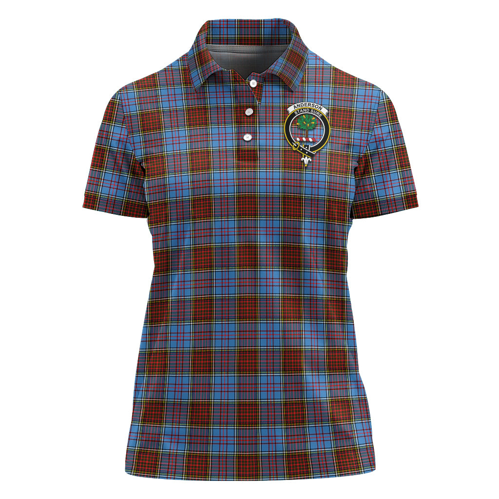 Anderson Modern Tartan Polo Shirt with Family Crest For Women - Tartanvibesclothing
