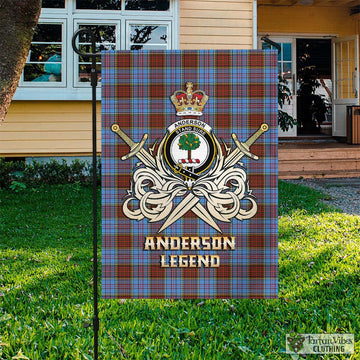 Anderson Modern Tartan Flag with Clan Crest and the Golden Sword of Courageous Legacy