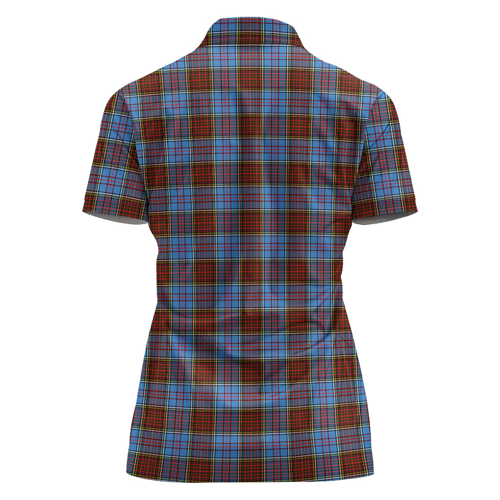 Anderson Modern Tartan Polo Shirt with Family Crest For Women - Tartanvibesclothing