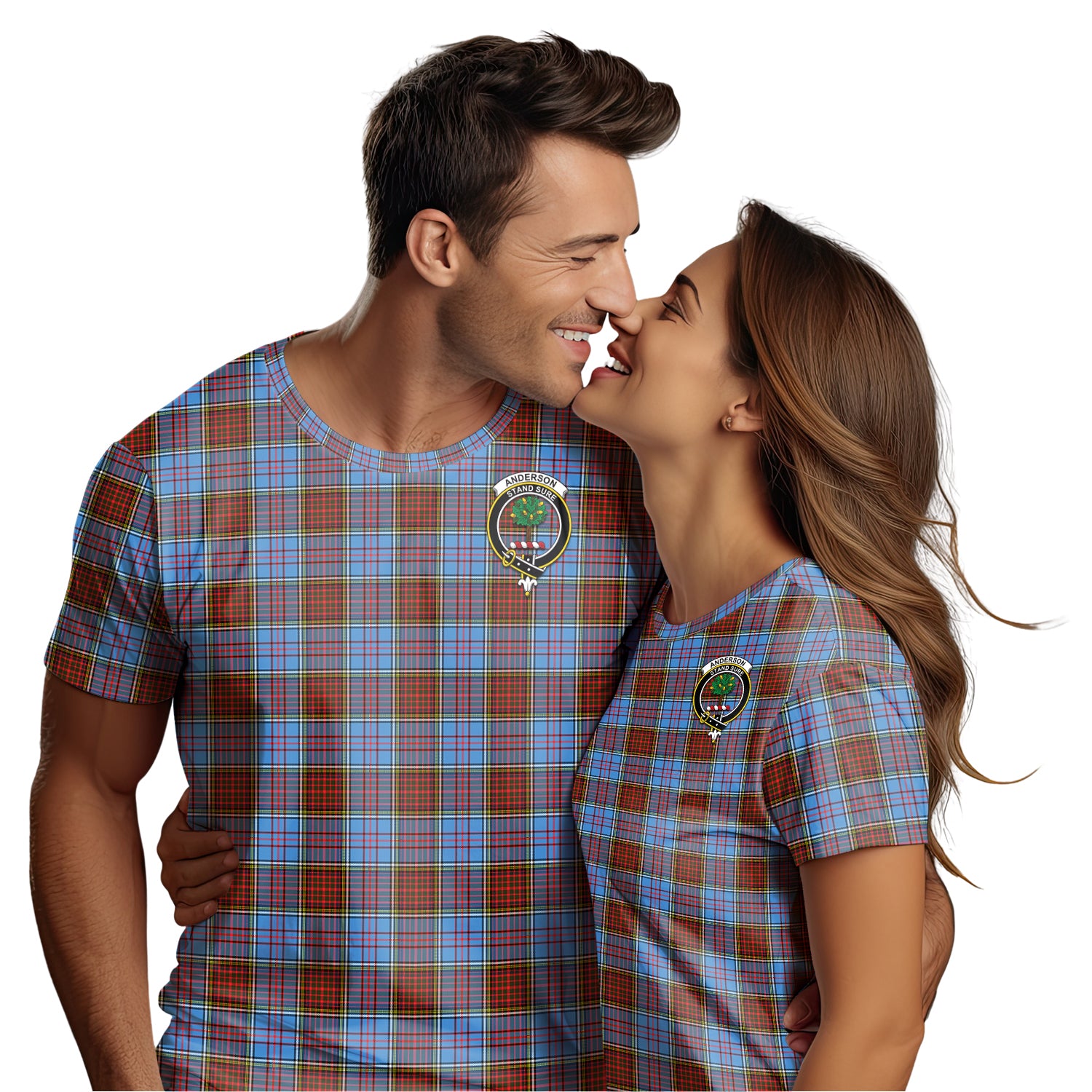 Anderson Modern Tartan T-Shirt with Family Crest - Tartanvibesclothing