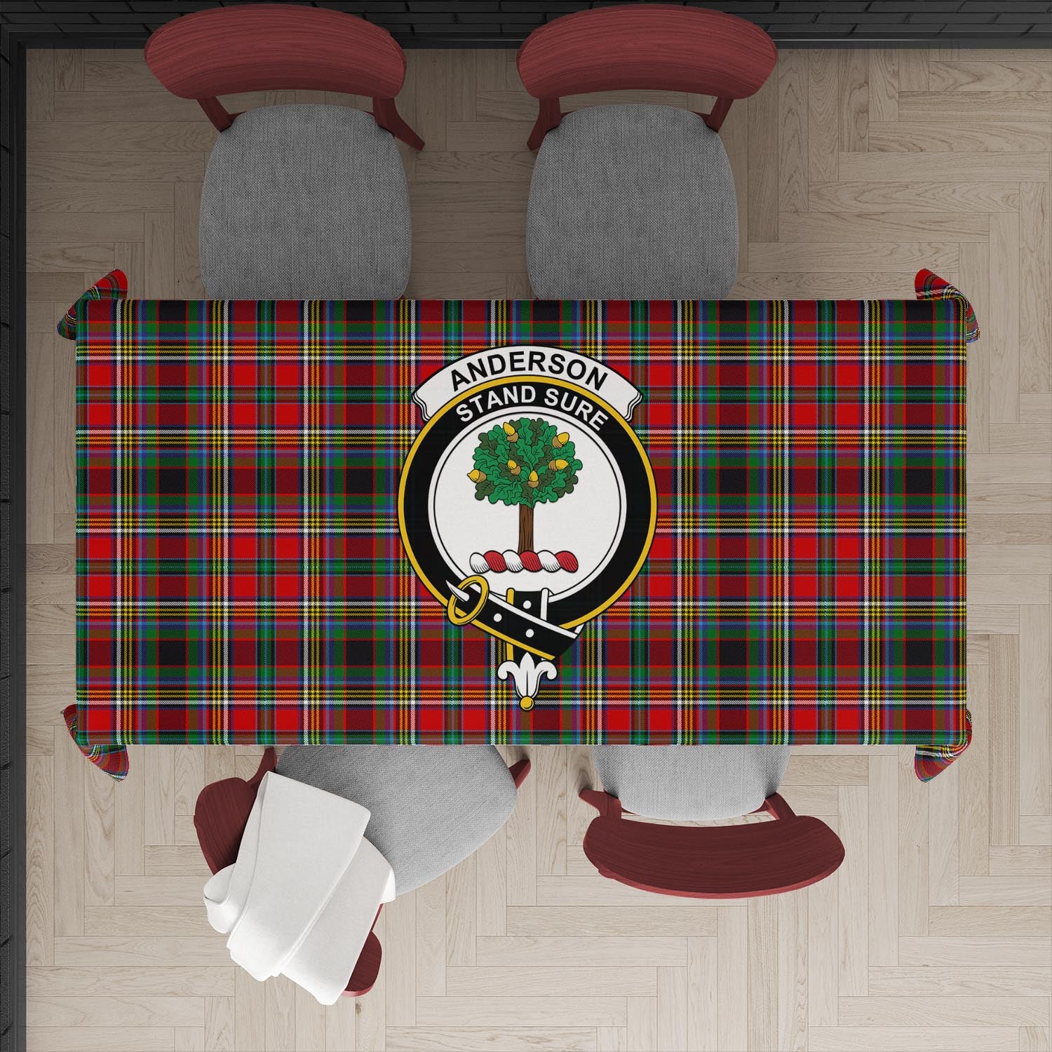 Anderson of Arbrake Tatan Tablecloth with Family Crest - Tartanvibesclothing