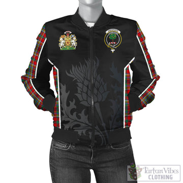 Anderson of Arbrake Tartan Bomber Jacket with Family Crest and Scottish Thistle Vibes Sport Style