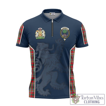 Anderson of Arbrake Tartan Zipper Polo Shirt with Family Crest and Lion Rampant Vibes Sport Style