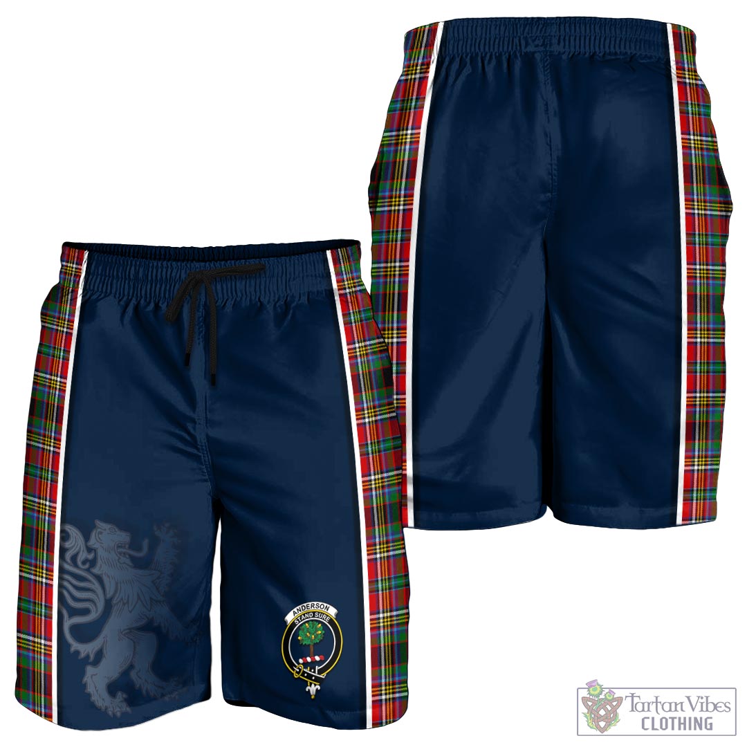 Tartan Vibes Clothing Anderson of Arbrake Tartan Men's Shorts with Family Crest and Lion Rampant Vibes Sport Style
