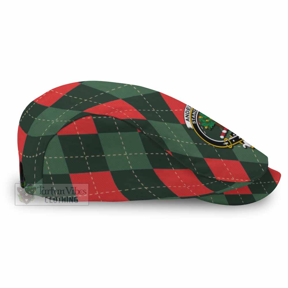 Anderson Scottish Family Crest Flat Cap, Jeff Cap Argyle Plaid Christmas Style - Tartan Vibes Clothing