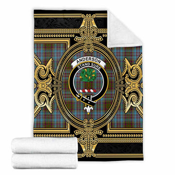 Anderson Scottish Tartan Crest Blanket Royal Stylized