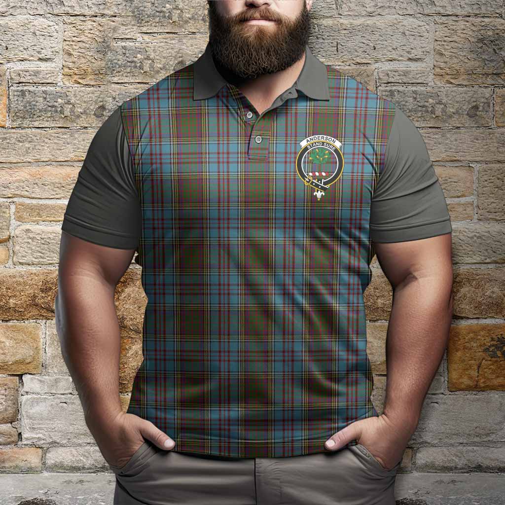 Anderson Tartan Accent Polo Shirt with Family Crest
