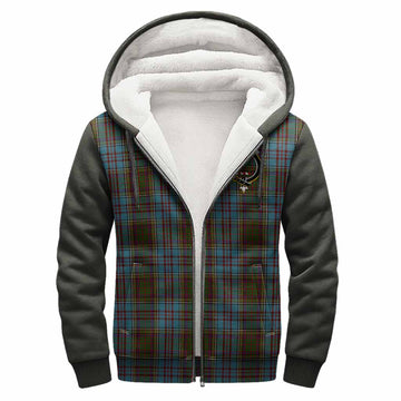 Anderson Tartan Accent Sherpa Hoodie with Family Crest