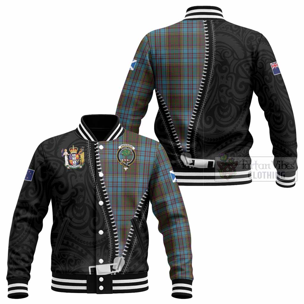 Anderson Tartan Baseball Jacket New Zealand Pattern Unique Zipper Stylized