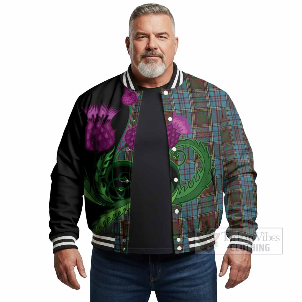 Anderson Tartan Baseball Jacket Traditional Scottish Thistle