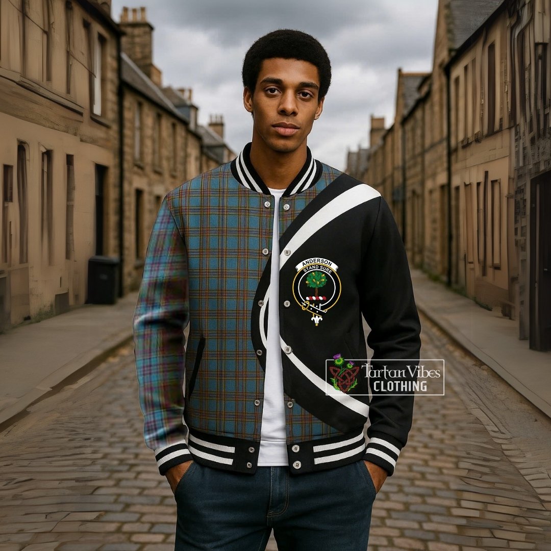Anderson Tartan Baseball Jacket with Family Crest Circle Style