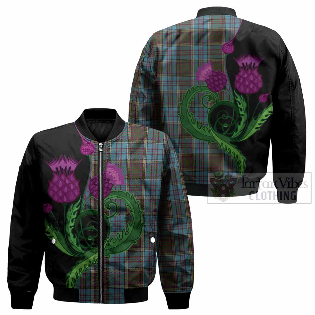 Anderson Tartan Bomber Jacket Traditional Scottish Thistle