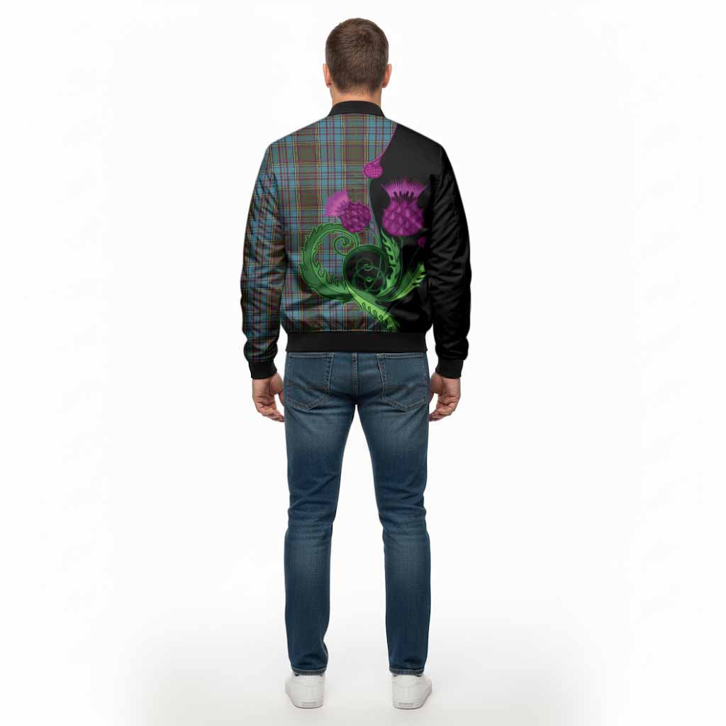 Anderson Tartan Bomber Jacket Traditional Scottish Thistle