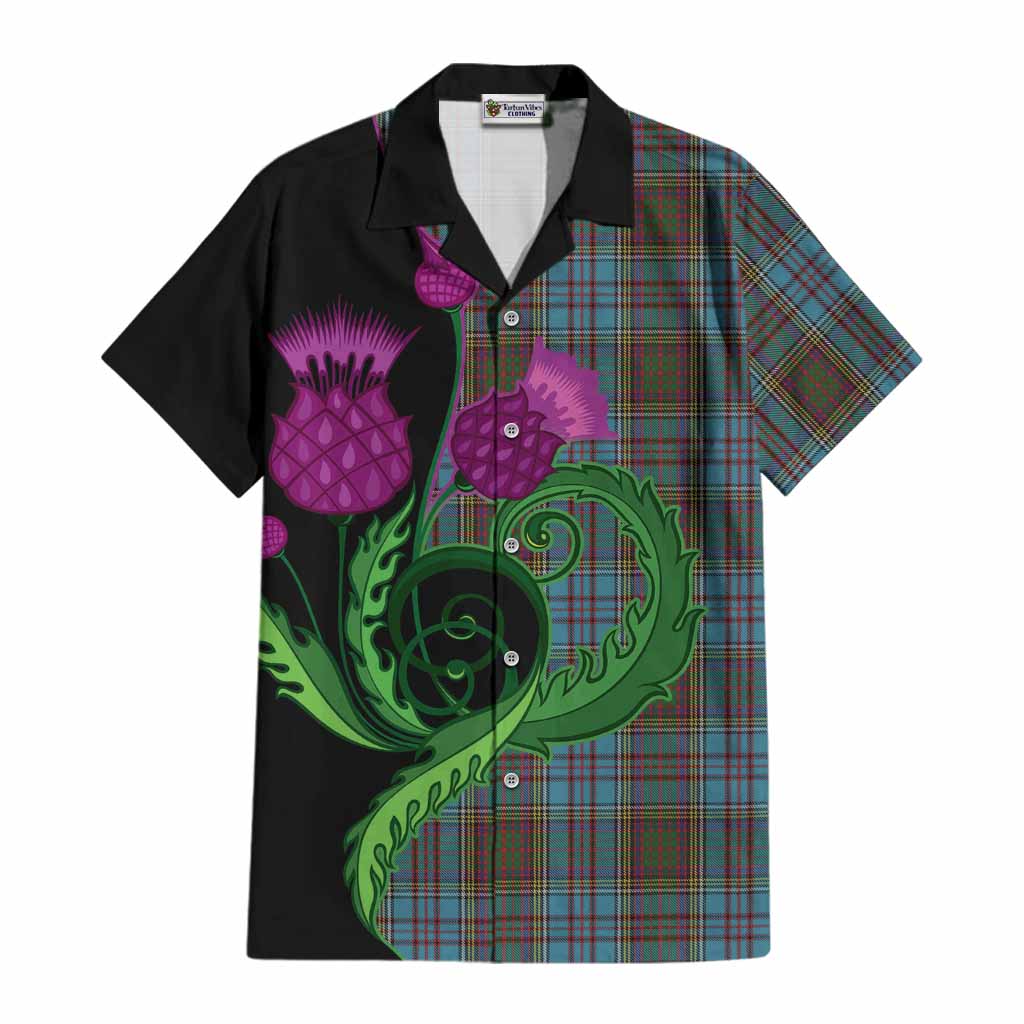 Anderson Tartan Cotton Hawaiian Shirt Traditional Scottish Thistle