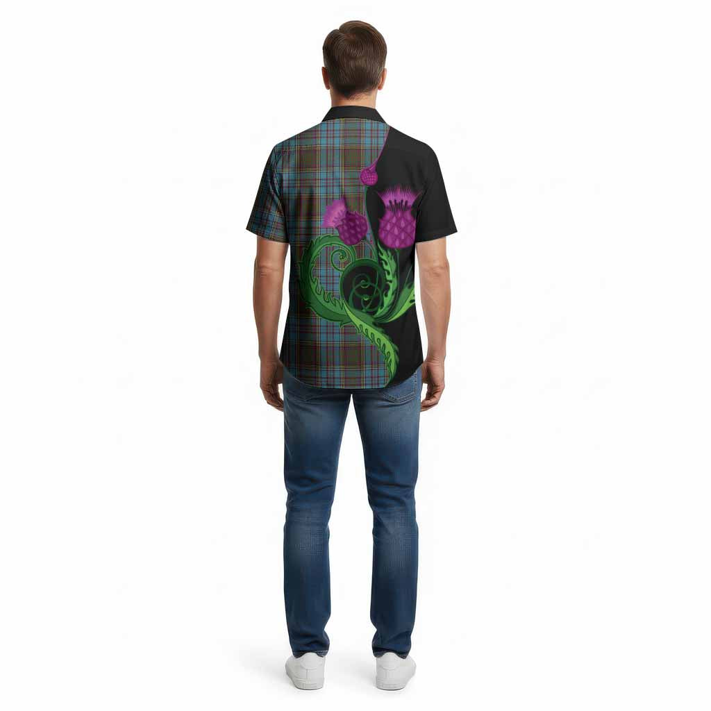 Anderson Tartan Cotton Hawaiian Shirt Traditional Scottish Thistle