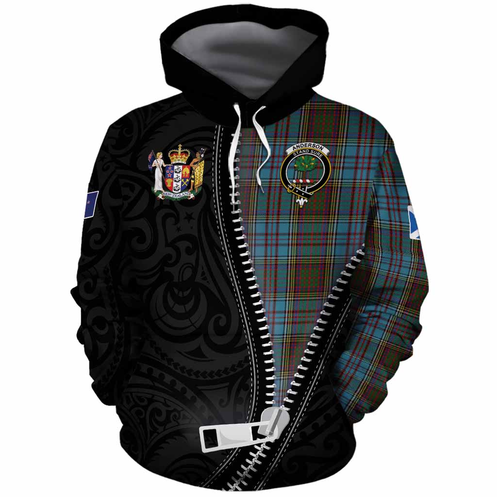 Anderson Tartan Cotton Hoodie New Zealand Pattern Unique Zipper Stylized