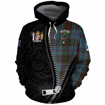 Anderson Tartan Cotton Hoodie New Zealand Pattern Unique Zipper Stylized