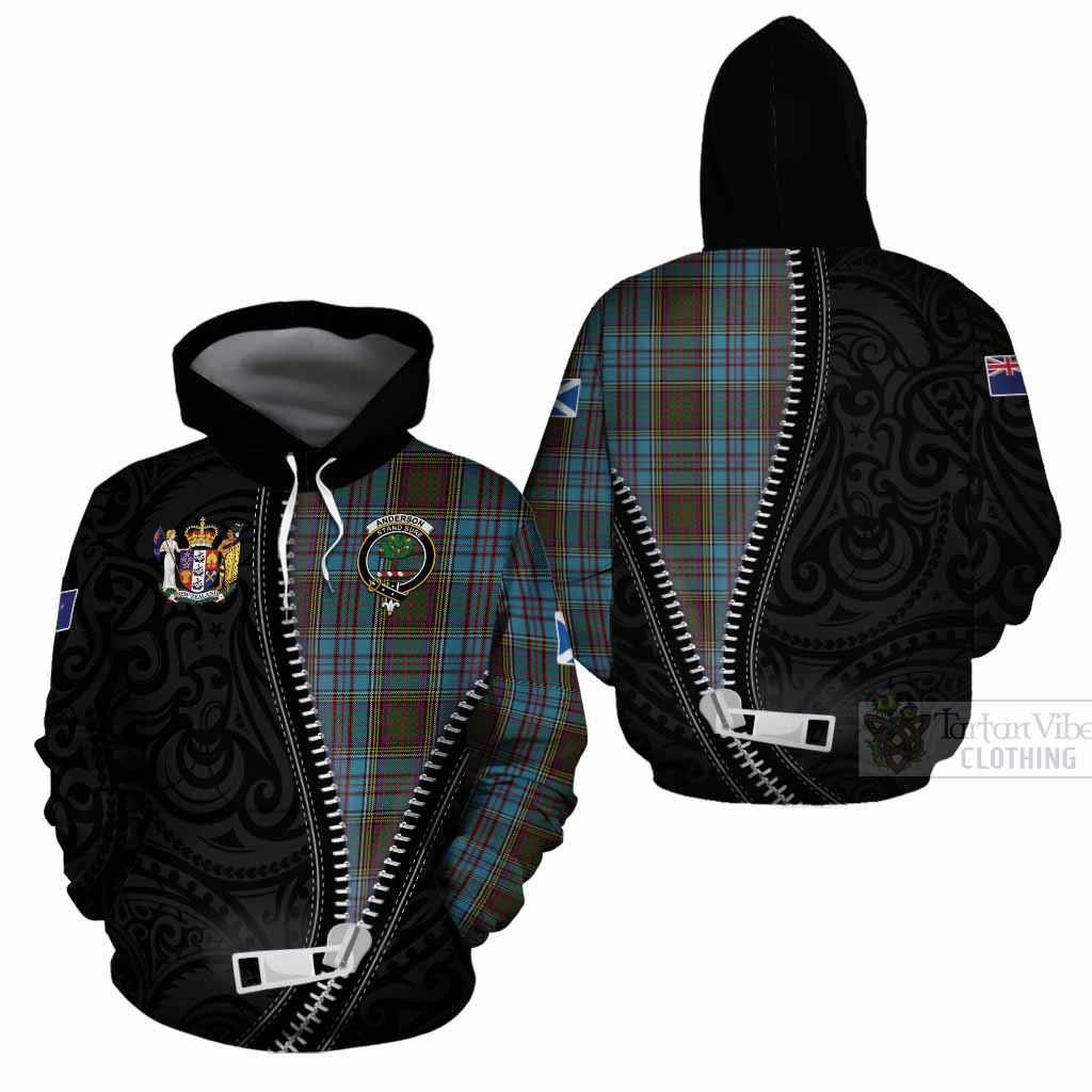 Anderson Tartan Cotton Hoodie New Zealand Pattern Unique Zipper Stylized