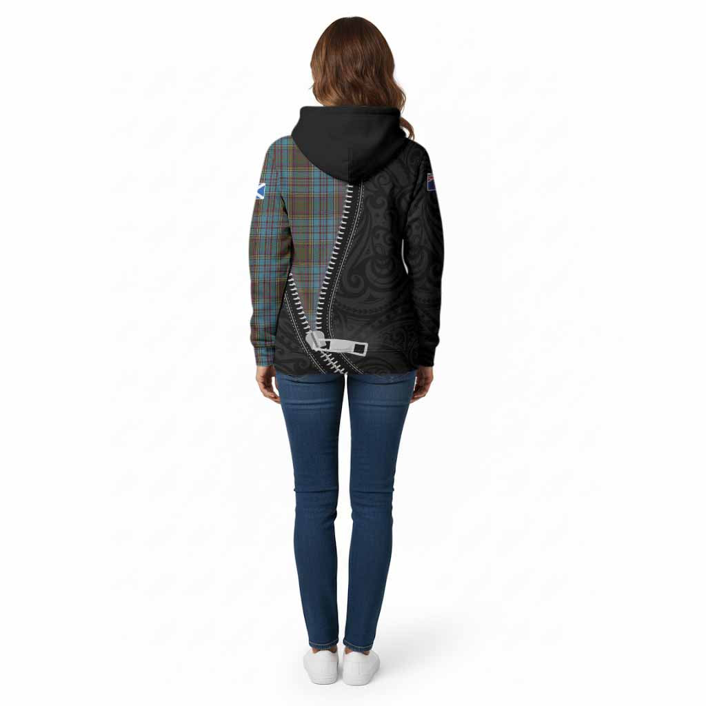 Anderson Tartan Cotton Hoodie New Zealand Pattern Unique Zipper Stylized