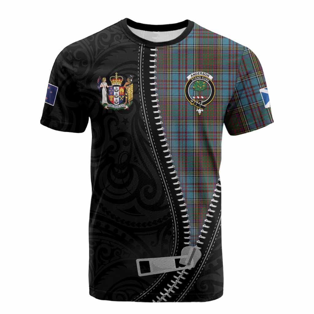 Anderson Tartan Cotton T-shirt New Zealand Pattern Unique Zipper Stylized